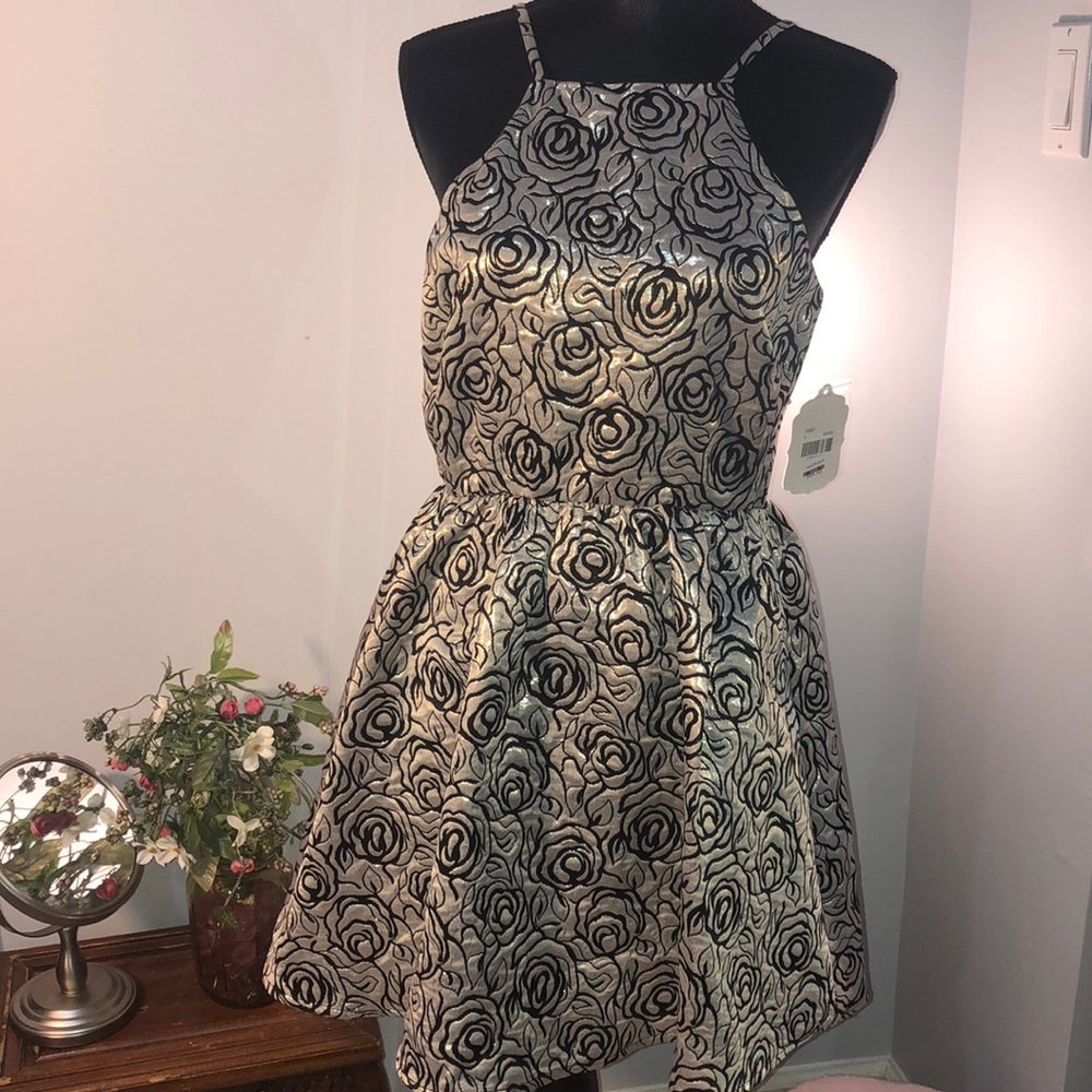 Gold and black rose dress